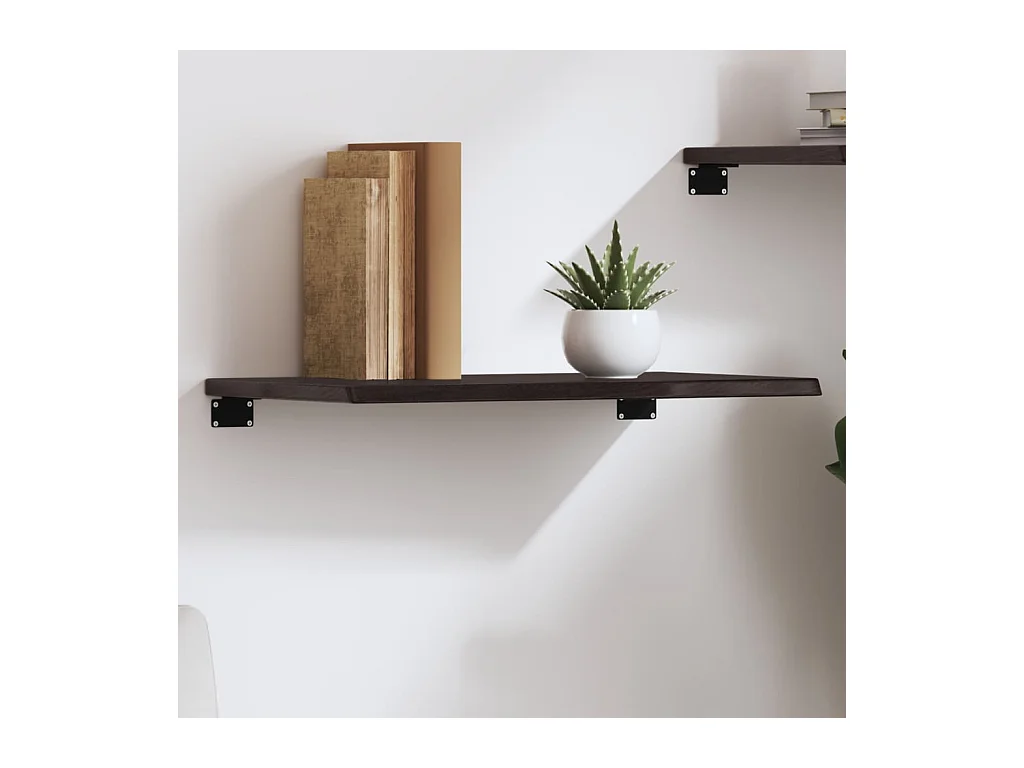 Estante de pared marrón oscuro 60x30x2 cm madera maciza de roble tratado