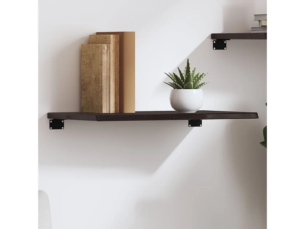 Estante de pared marrón oscuro 60x30x2 cm madera maciza de roble tratado