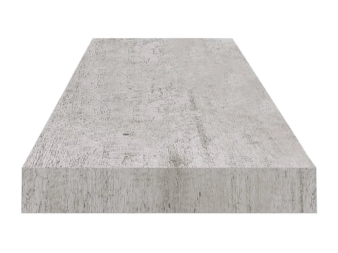 Mensole da parete sospese 2 pezzi grigio cemento 90x23,5x3,8 cm MDF