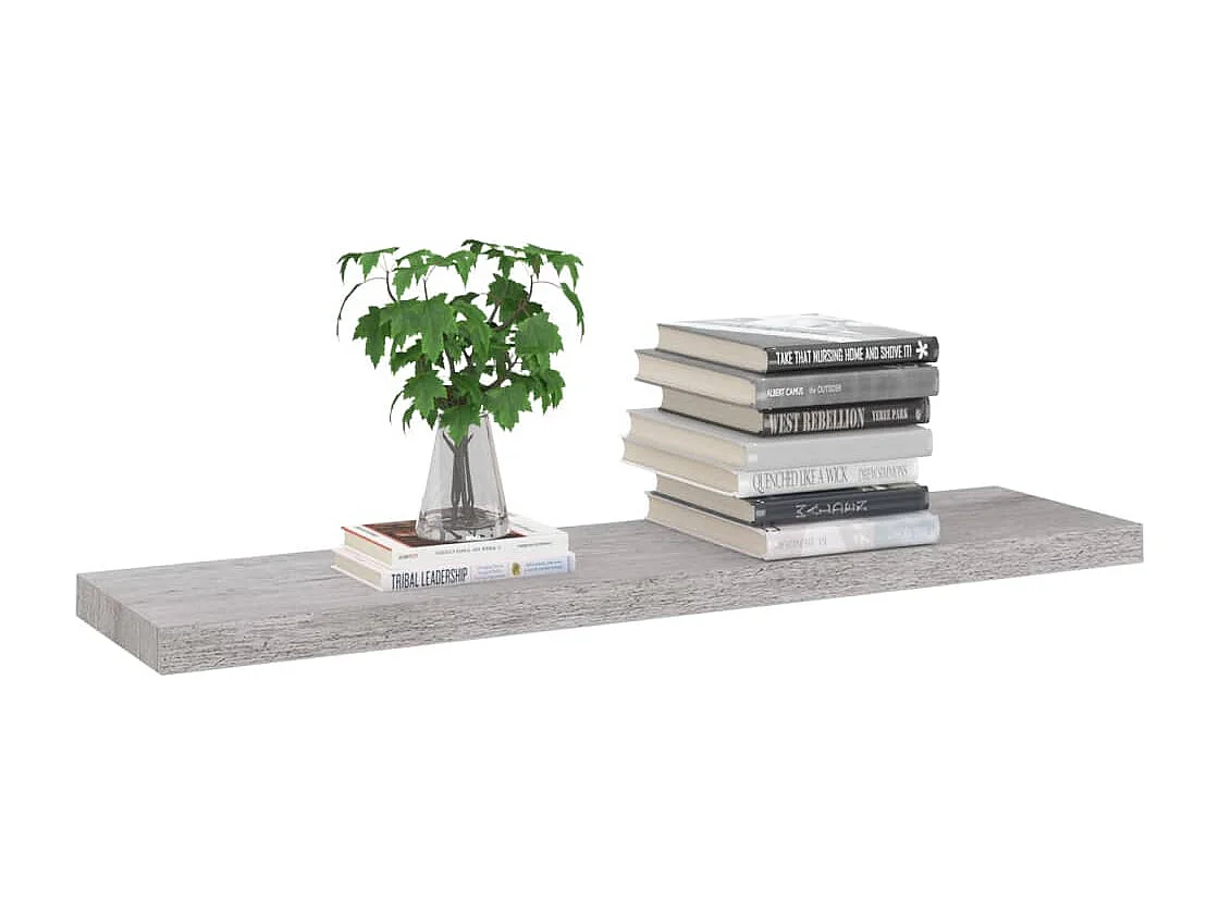 Étagères murales flottantes 2 pcs Gris béton 90x23,5x3,8cm MDF