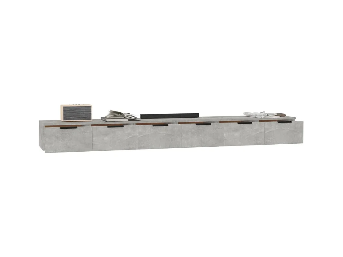 Armoires murales 2 pcs Gris béton 102x30x20cm Bois d'ingénierie