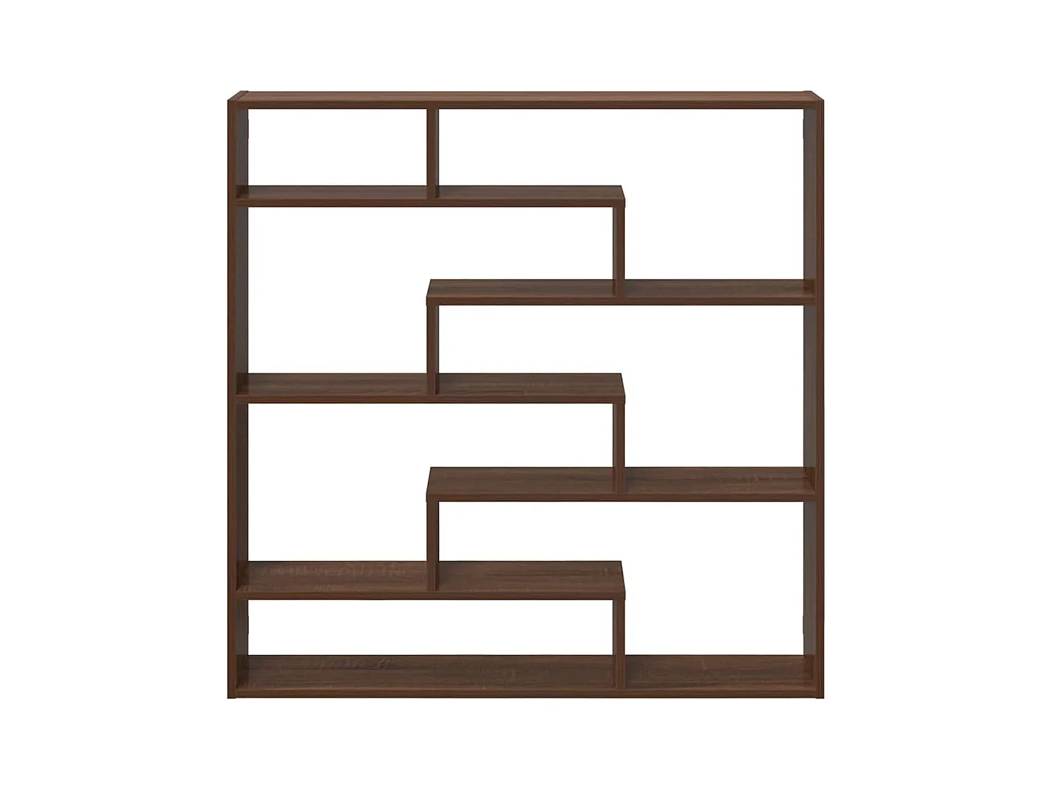 Mensola a cubo da parete a 7 scomparti in rovere marrone