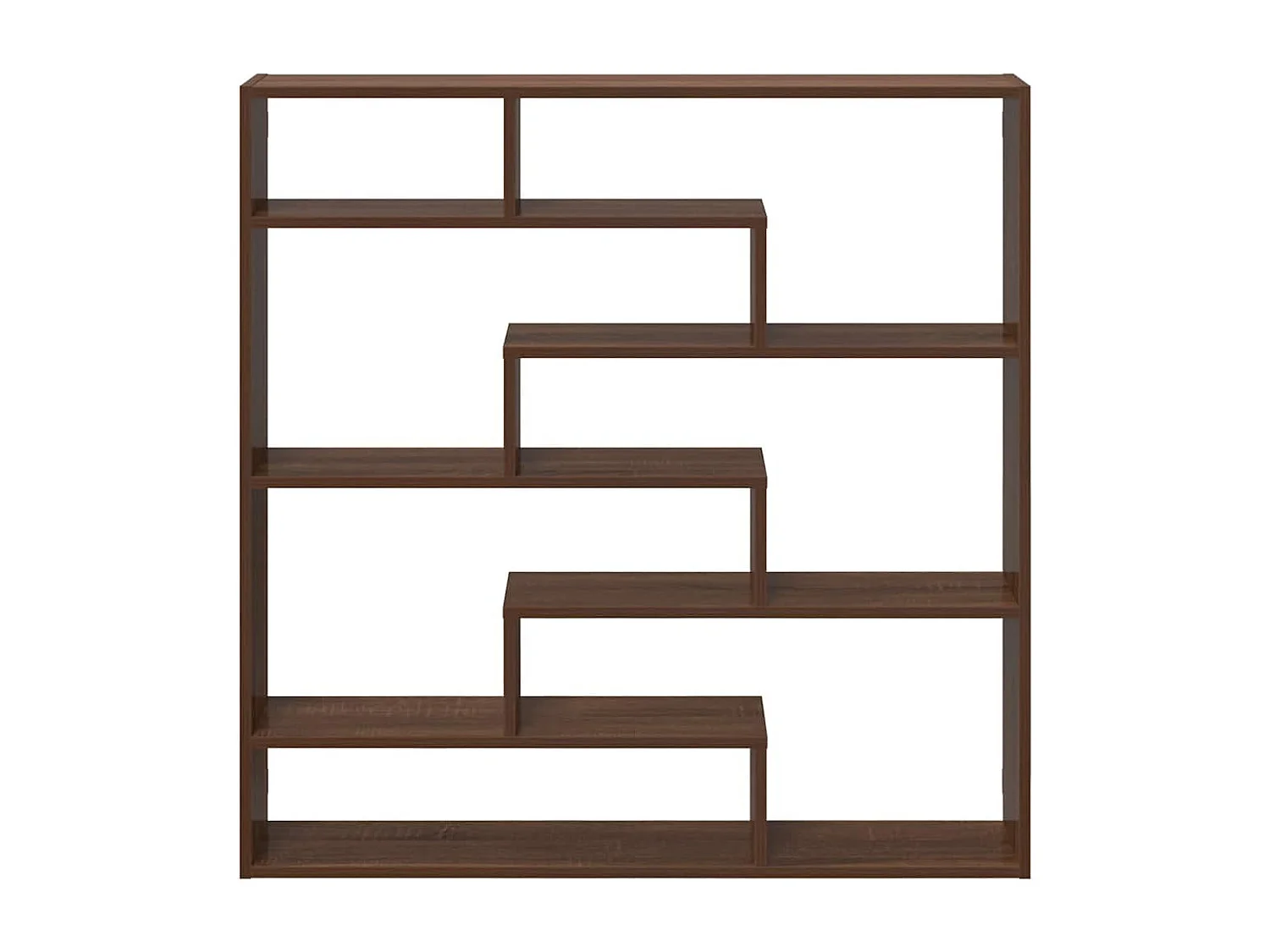 Wandkubusplank met 7 vakken in bruin eikenhout