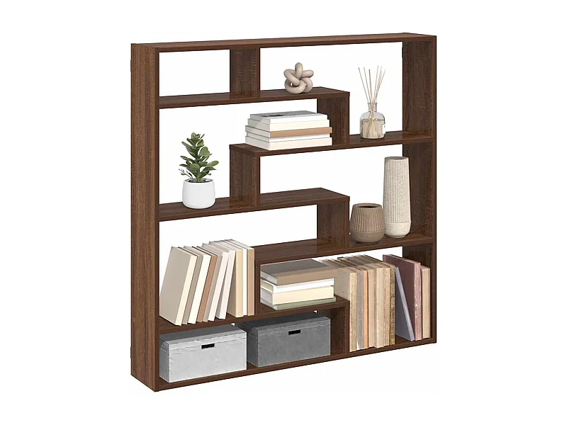 7-Fächer-Wandwürfelregal in brauner Eiche