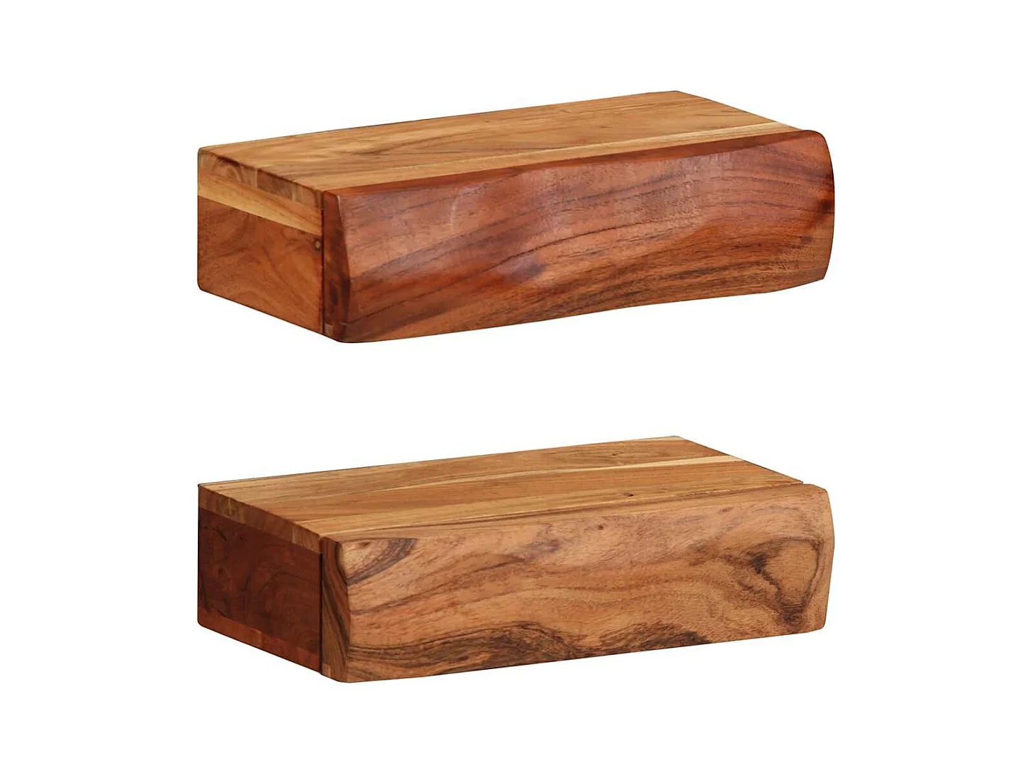 Estantes de pared 2 uds 30x17x8 cm madera maciza de acacia
