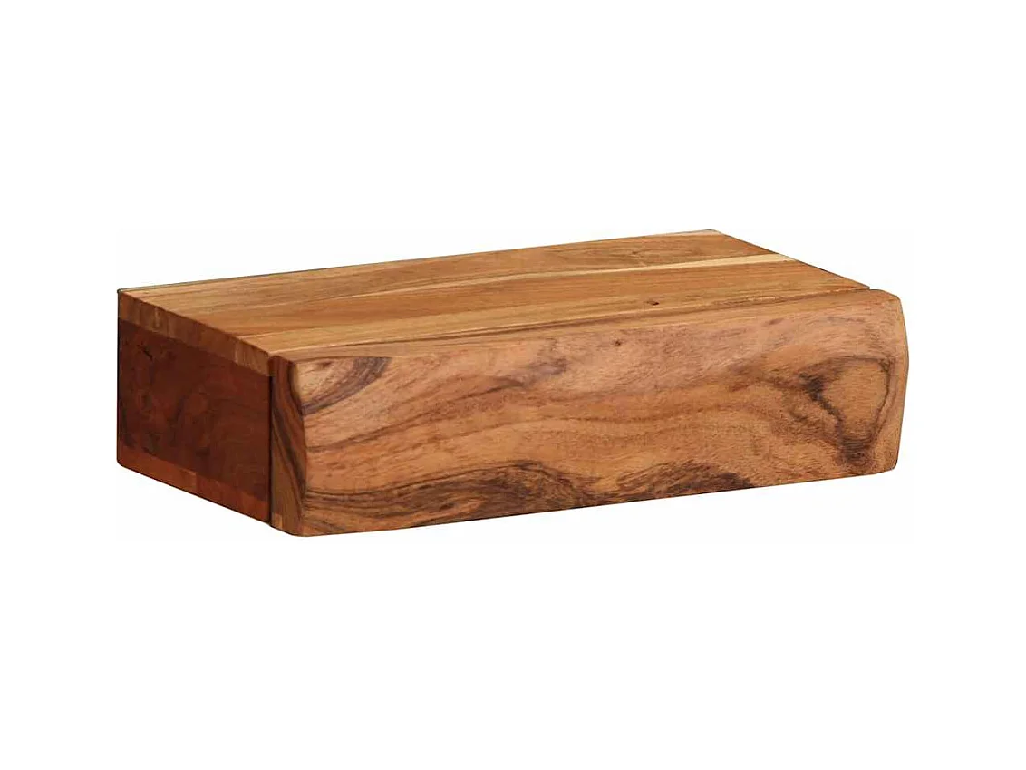 Estantes de pared 2 uds 30x17x8 cm madera maciza de acacia