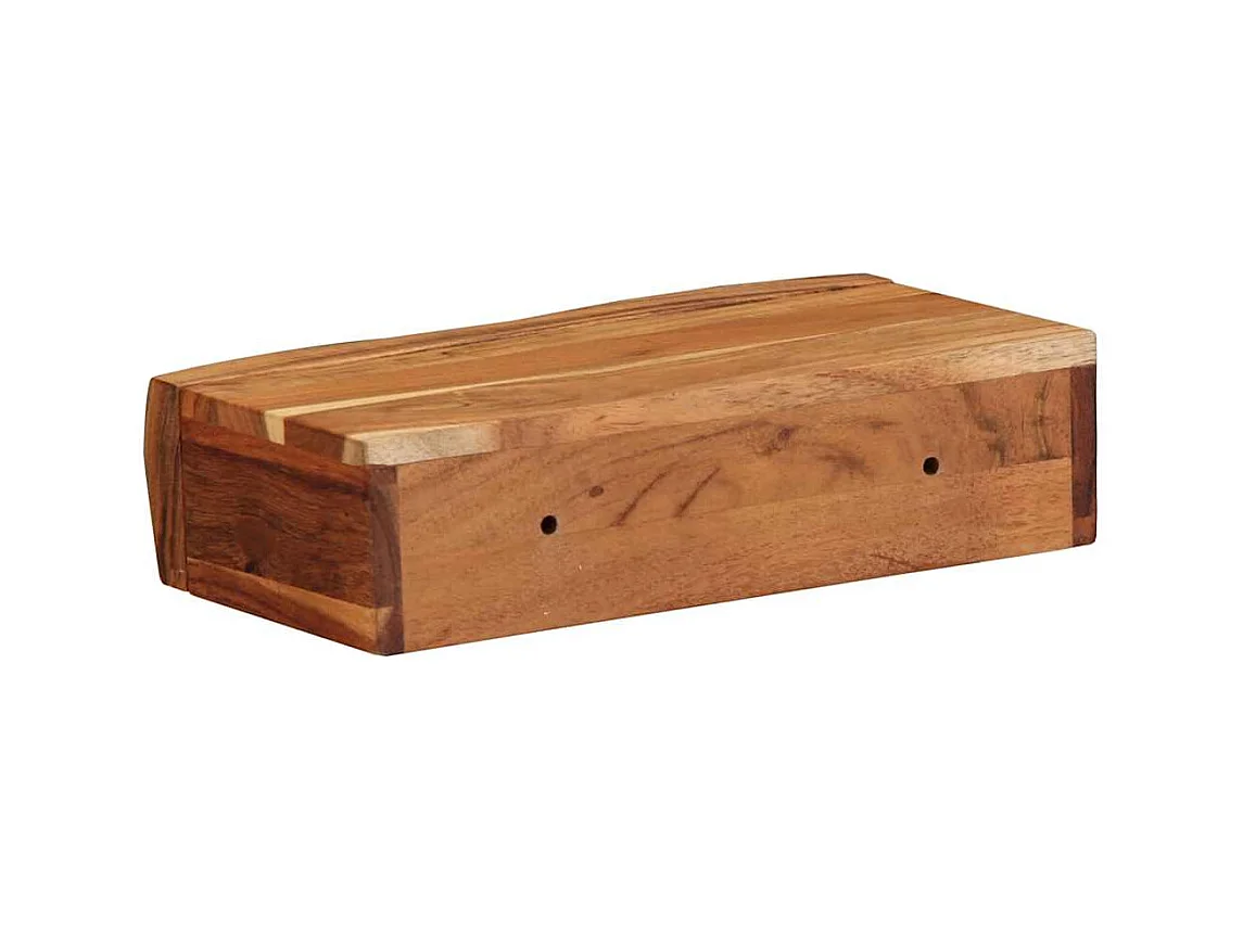 Estantes de pared 2 uds 30x17x8 cm madera maciza de acacia