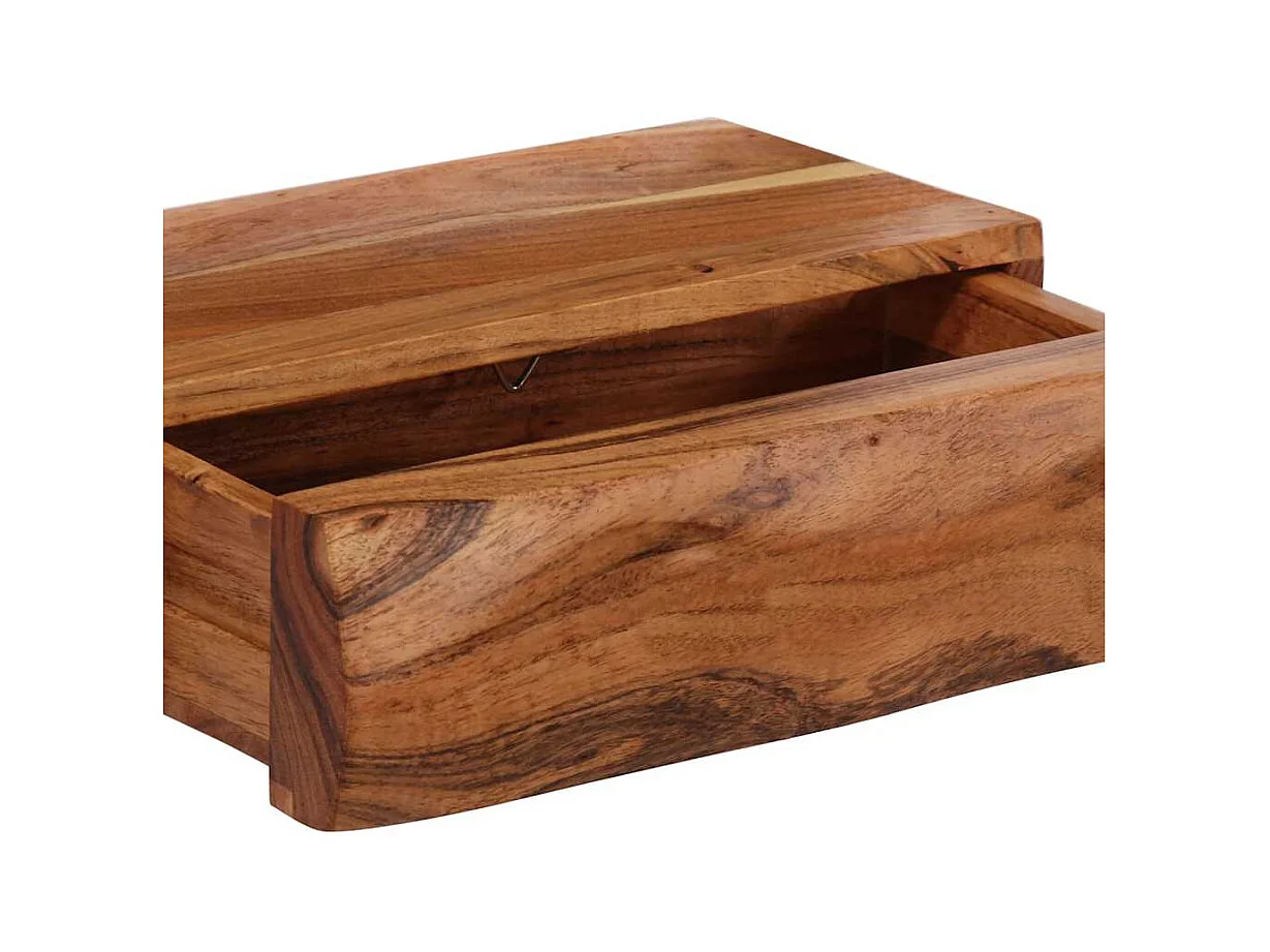 Estantes de pared 2 uds 30x17x8 cm madera maciza de acacia