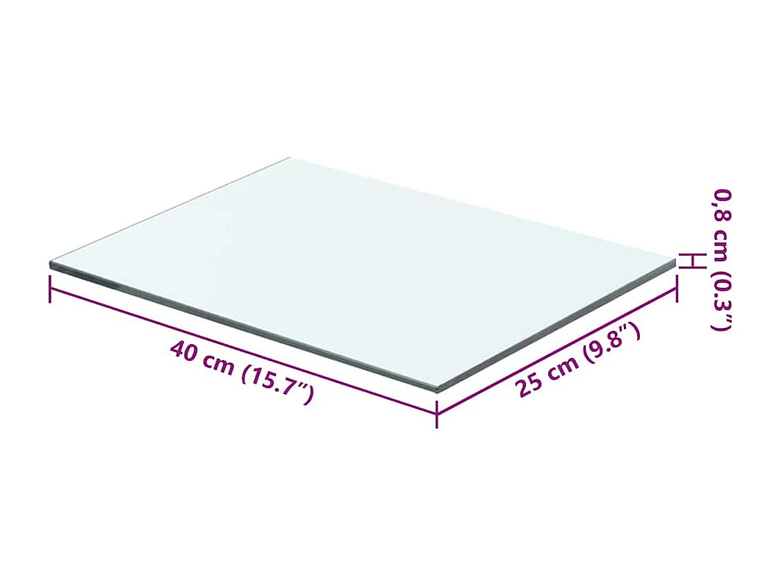 Panneaux d'étagère 2 pcs Verre Transparent 40 x 25 cm