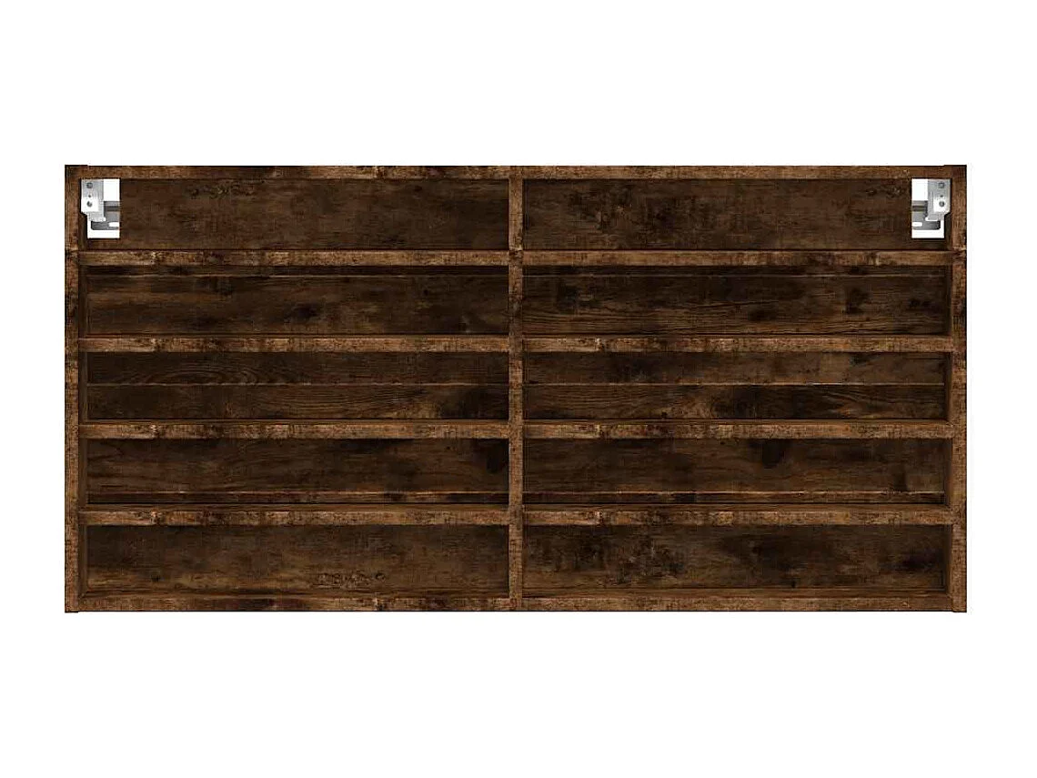 Vitrina roble ahumado 100x8,5x50 cm madera de ingeniería