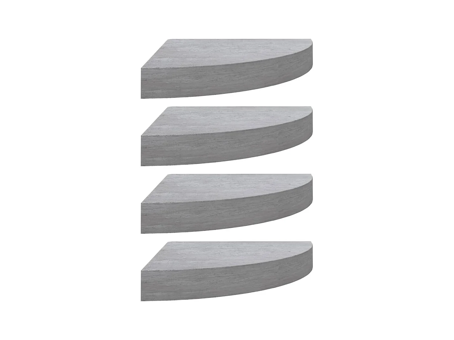 Estantes de esquina de pared 4 piezas Gris hormigón 35x35x3,8 cm MDF