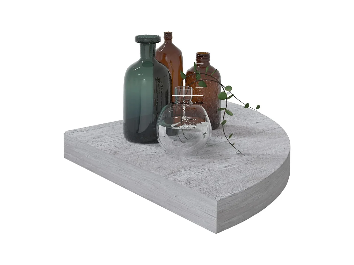 Estantes de esquina de pared 4 piezas Gris hormigón 35x35x3,8 cm MDF