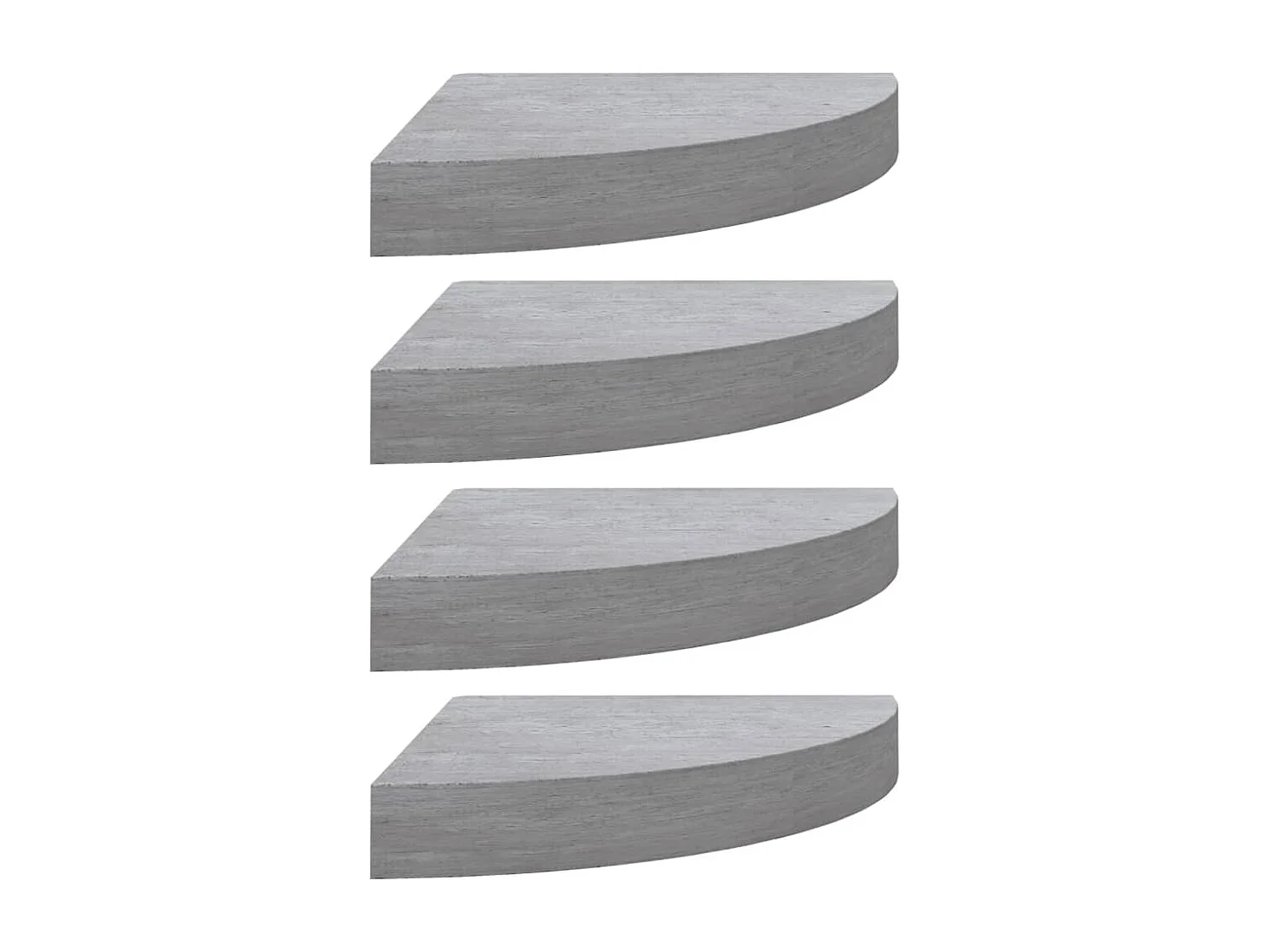 Estantes de esquina de pared 4 piezas Gris hormigón 35x35x3,8 cm MDF