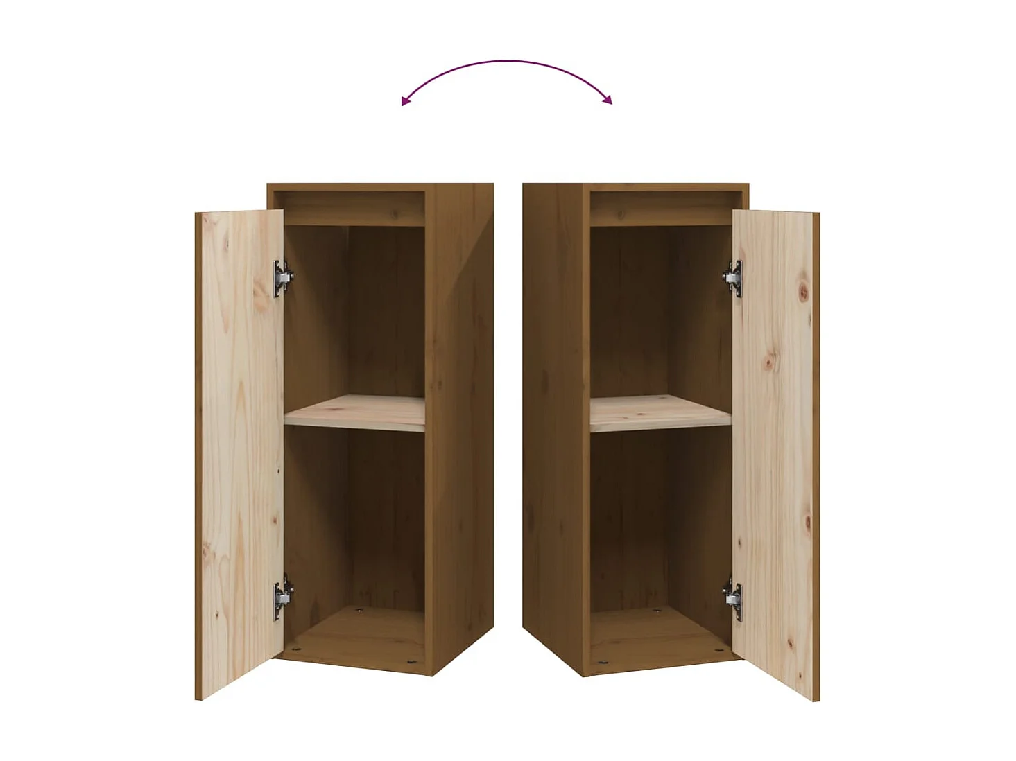 armarios de pared marrón miel de 30 x 30 x 80 cm, madera maciza de pino.