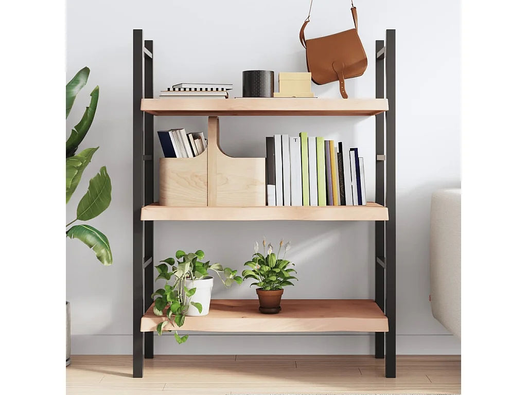 Étagère murale 100x60x(2-6) cm bois de chêne massif non traité