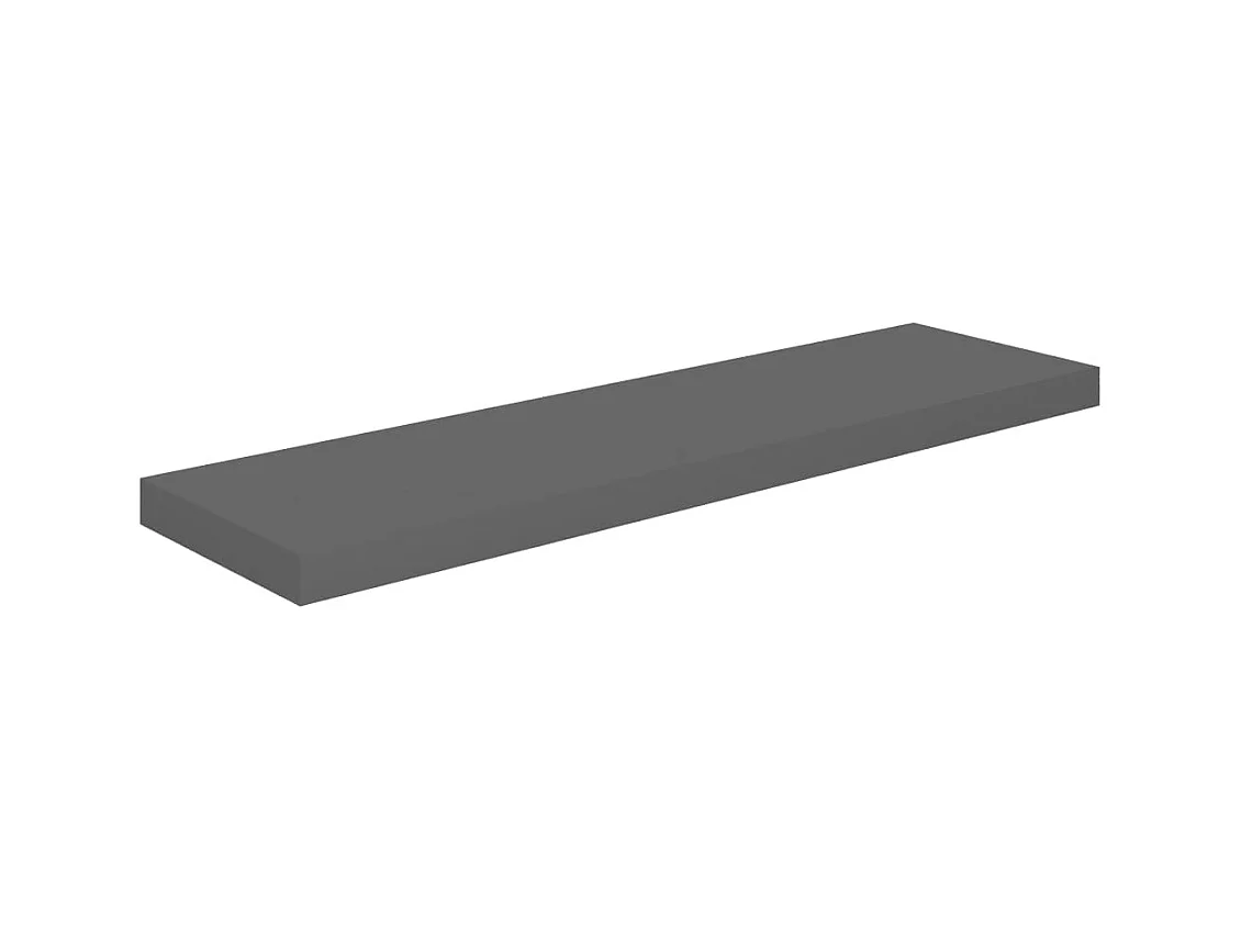 Étagère murale flottante Gris brillant 90x23,5x3,8 cm MDF