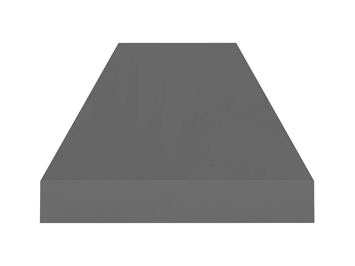 Étagère murale flottante Gris brillant 90x23,5x3,8 cm MDF