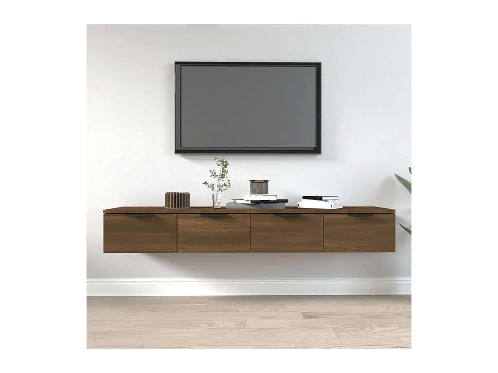 stuks wandkasten bruin eiken 68x30x20cm bewerkt hout