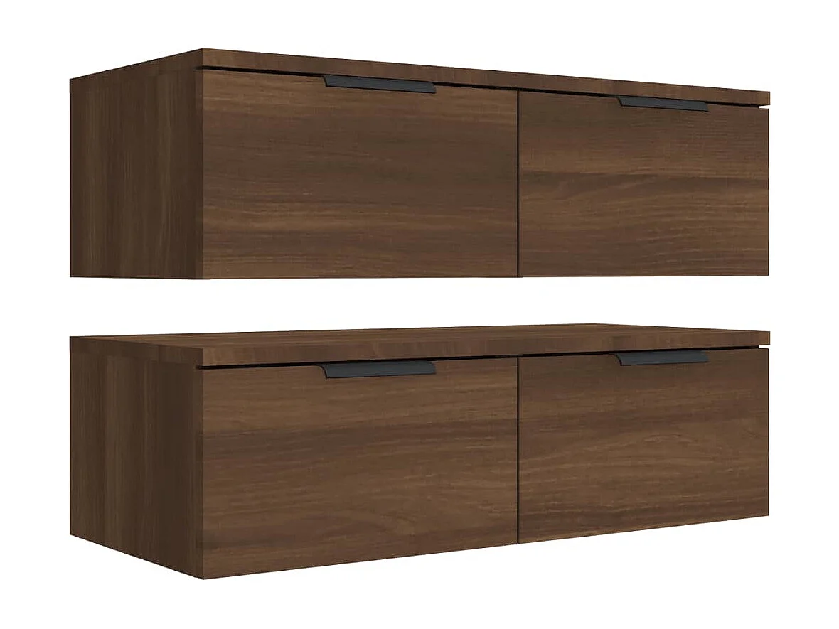 stuks wandkasten bruin eiken 68x30x20cm bewerkt hout