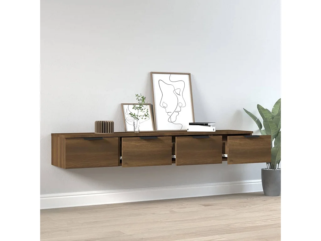 Armoires murales 2pcs Chêne marron 68x30x20cm Bois d'ingénierie