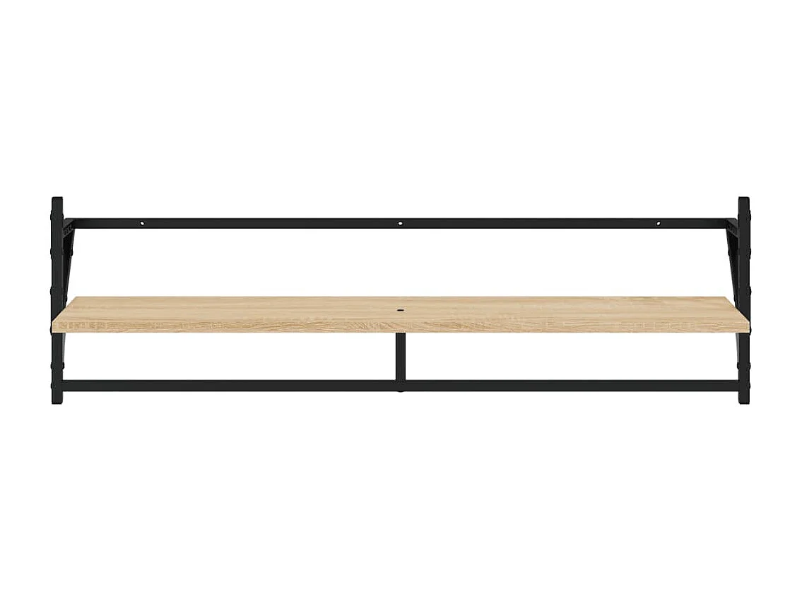 Set di 6 mensole da parete con barre, rovere Sonoma