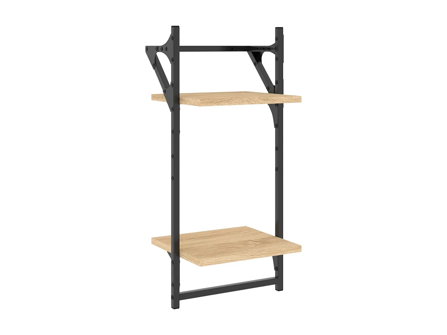 Set di 6 mensole da parete con barre, rovere Sonoma