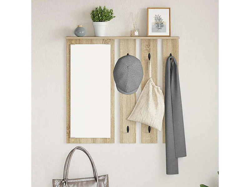 Wandgarderobe mit Ablage Sonoma Eiche 84 x 10 x 80 cm