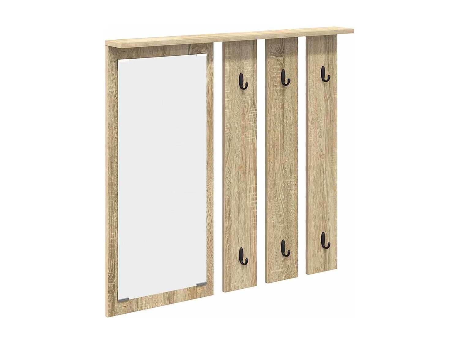 Appendiabiti da parete con ripiano in rovere Sonoma 84 x 10 x 80 cm