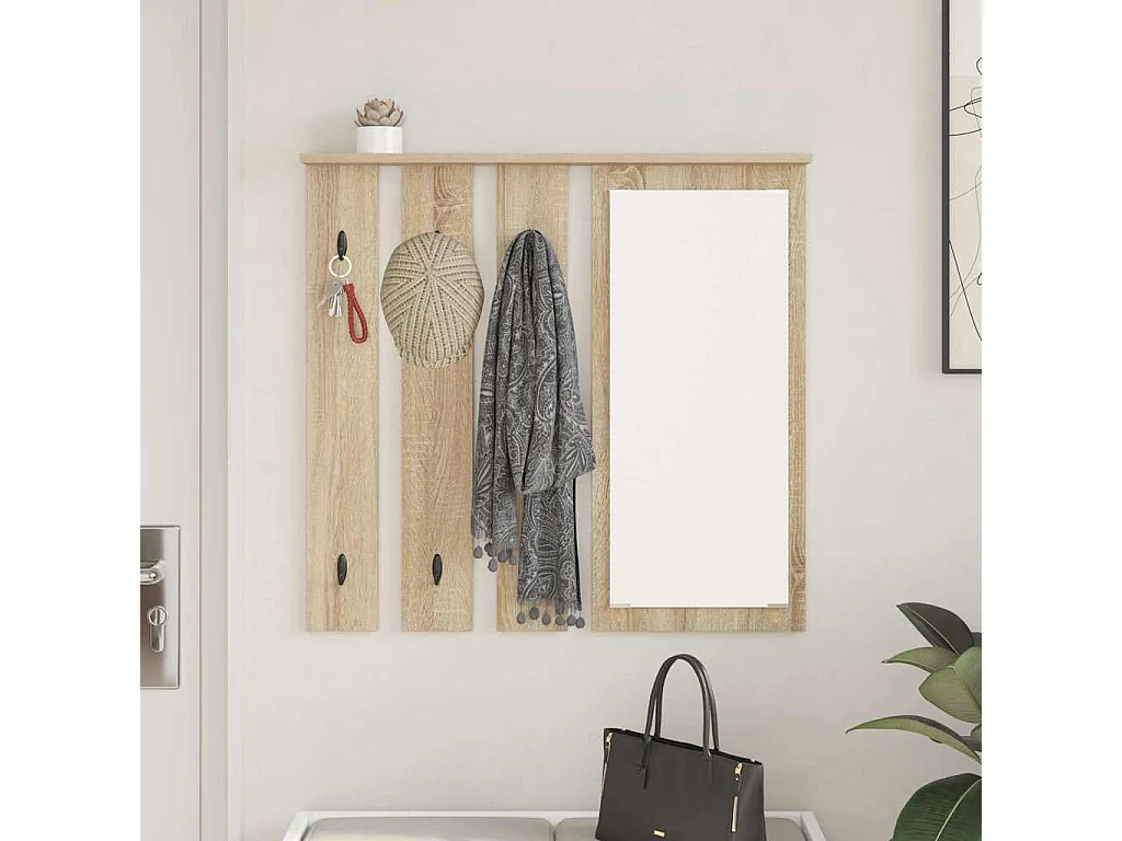 Porte-manteau mural avec étagère Chêne sonoma 84 x 10 x 80 cm