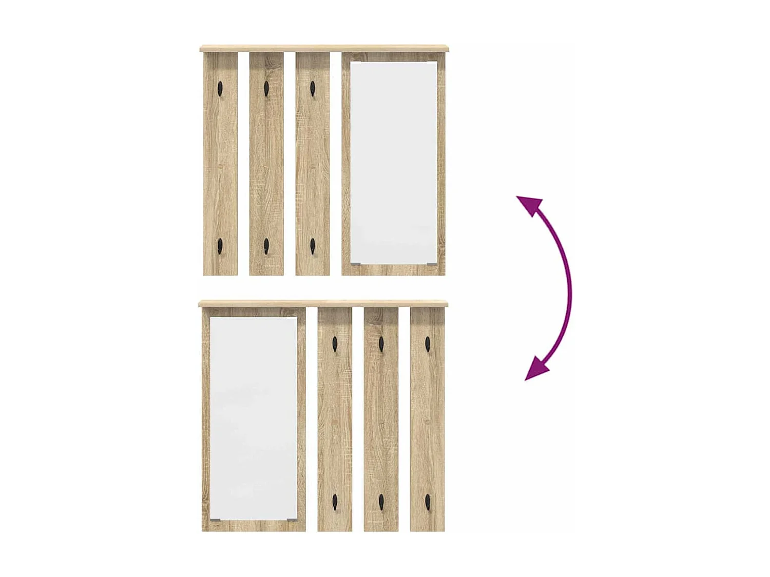 Porte-manteau mural avec étagère Chêne sonoma 84 x 10 x 80 cm