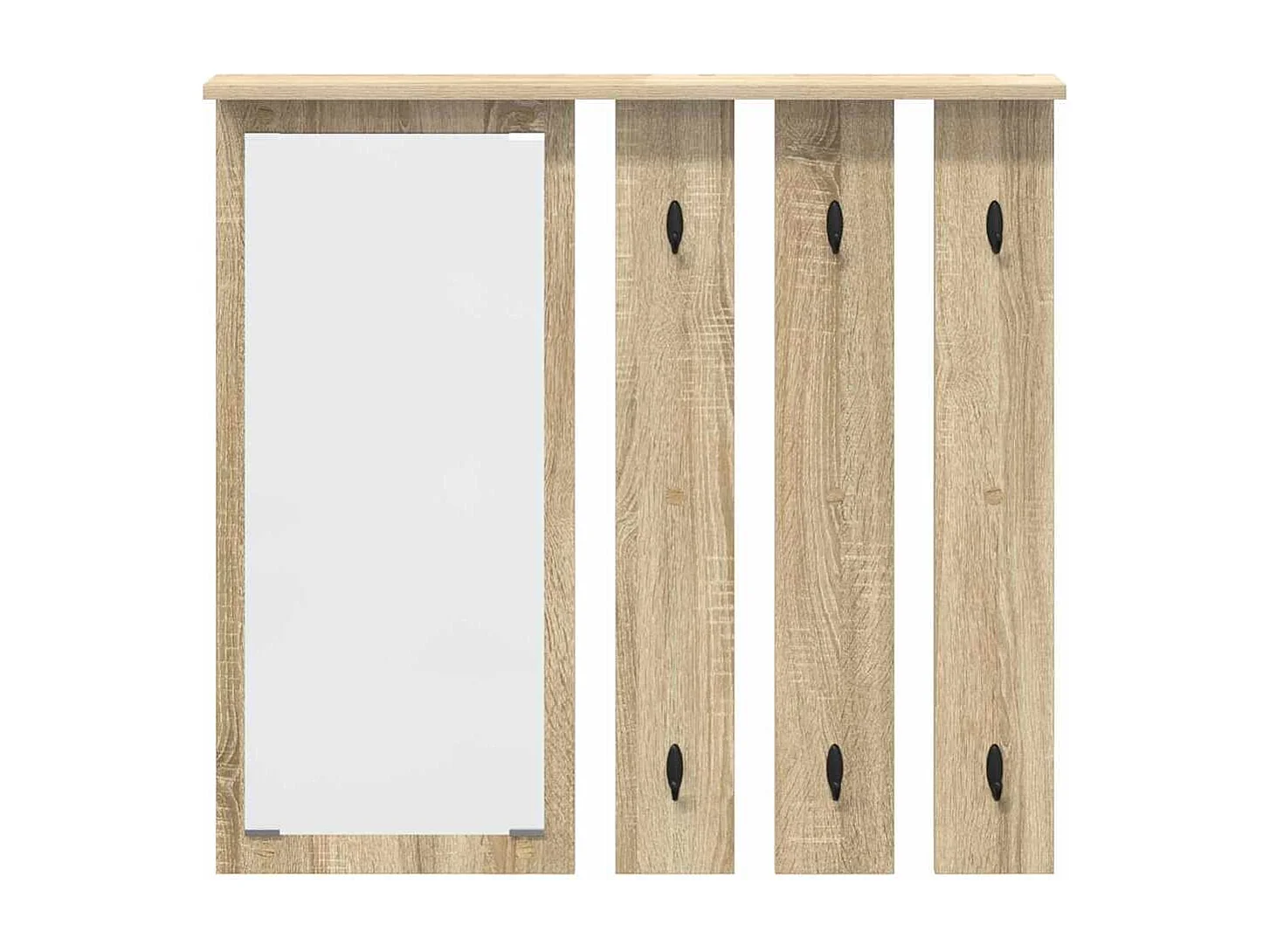 Appendiabiti da parete con ripiano in rovere Sonoma 84 x 10 x 80 cm