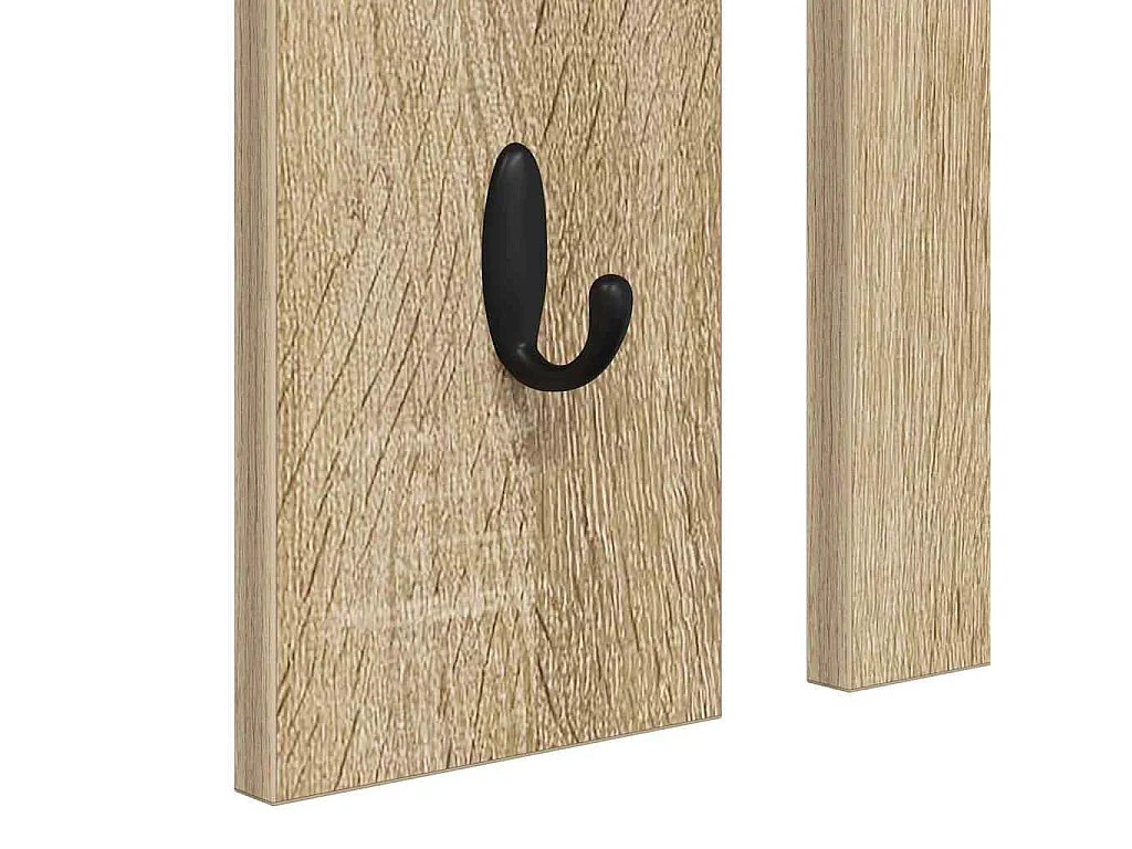 Appendiabiti da parete con ripiano in rovere Sonoma 84 x 10 x 80 cm