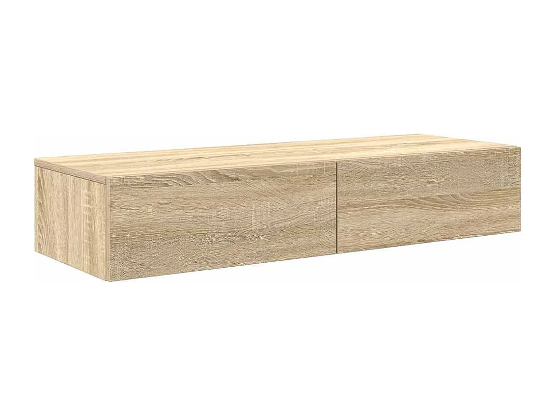 Wandplank met lades Sonoma eiken bewerkt hout