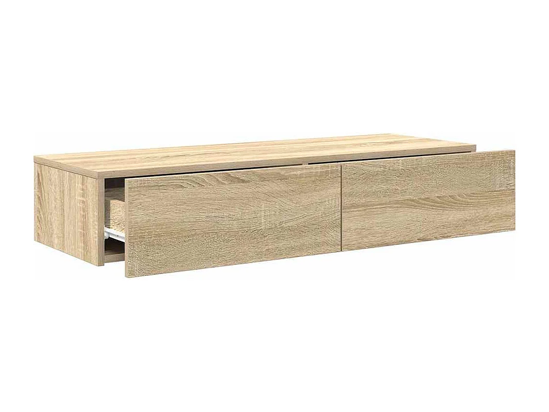 Wandplank met lades Sonoma eiken bewerkt hout