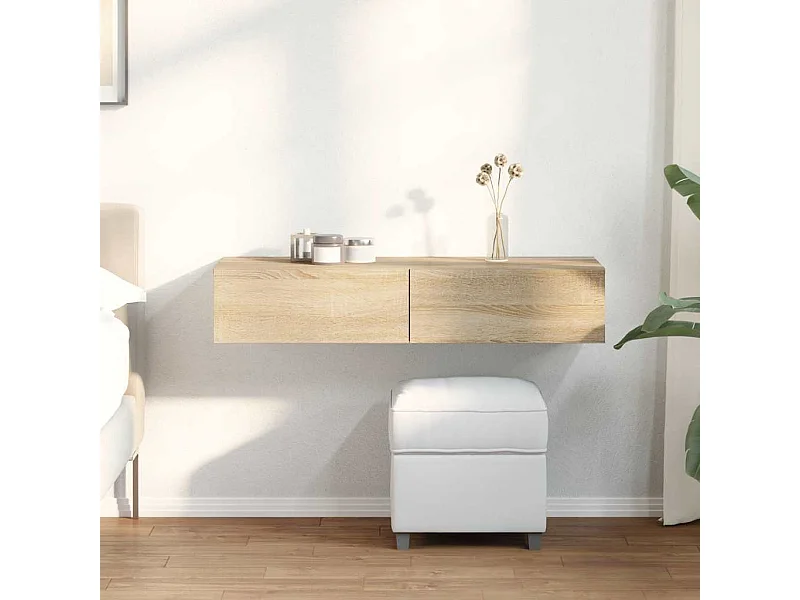 Wandplank met lades Sonoma eiken bewerkt hout