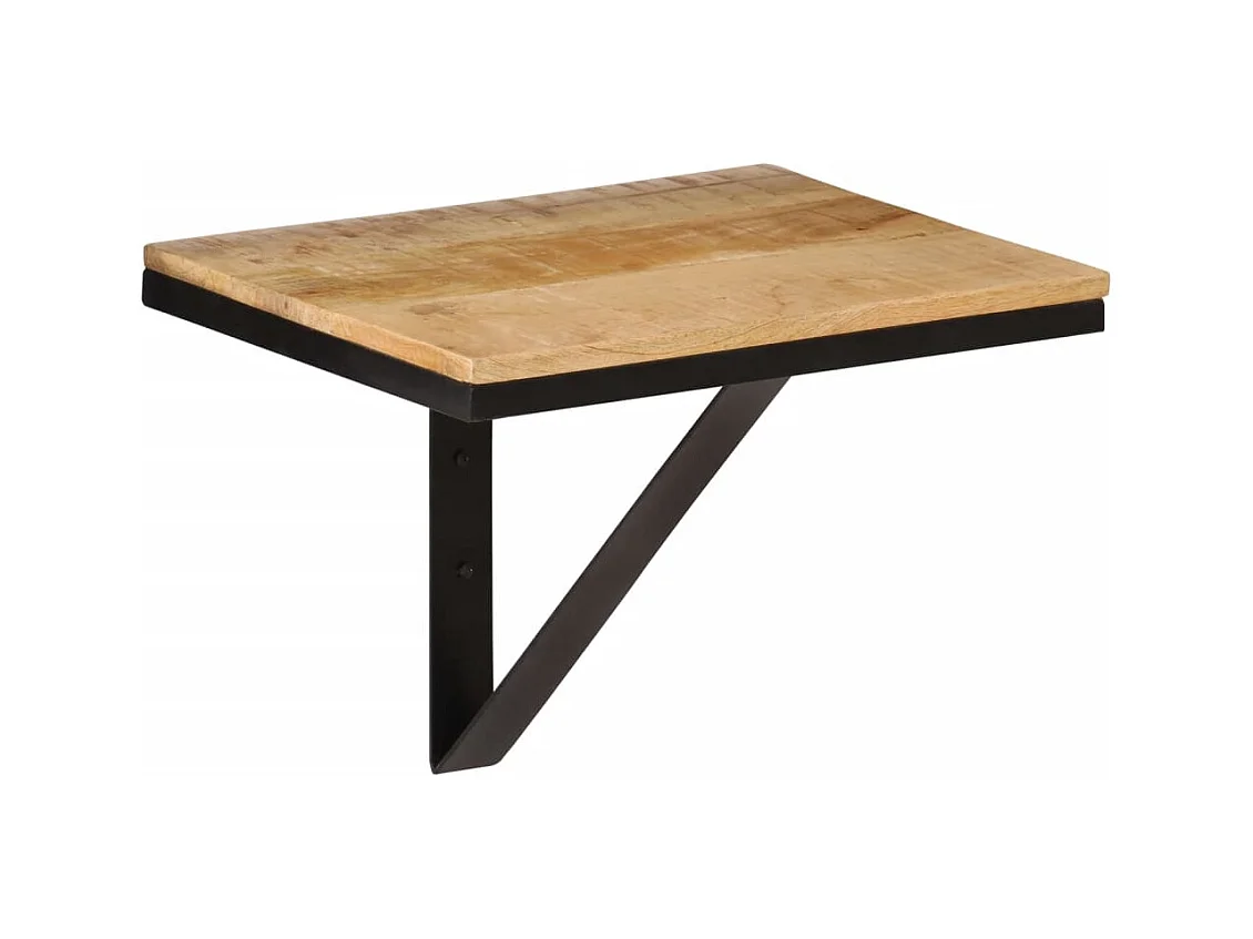 Mensola da parete 40x30x32 cm in legno massello di mango e ferro