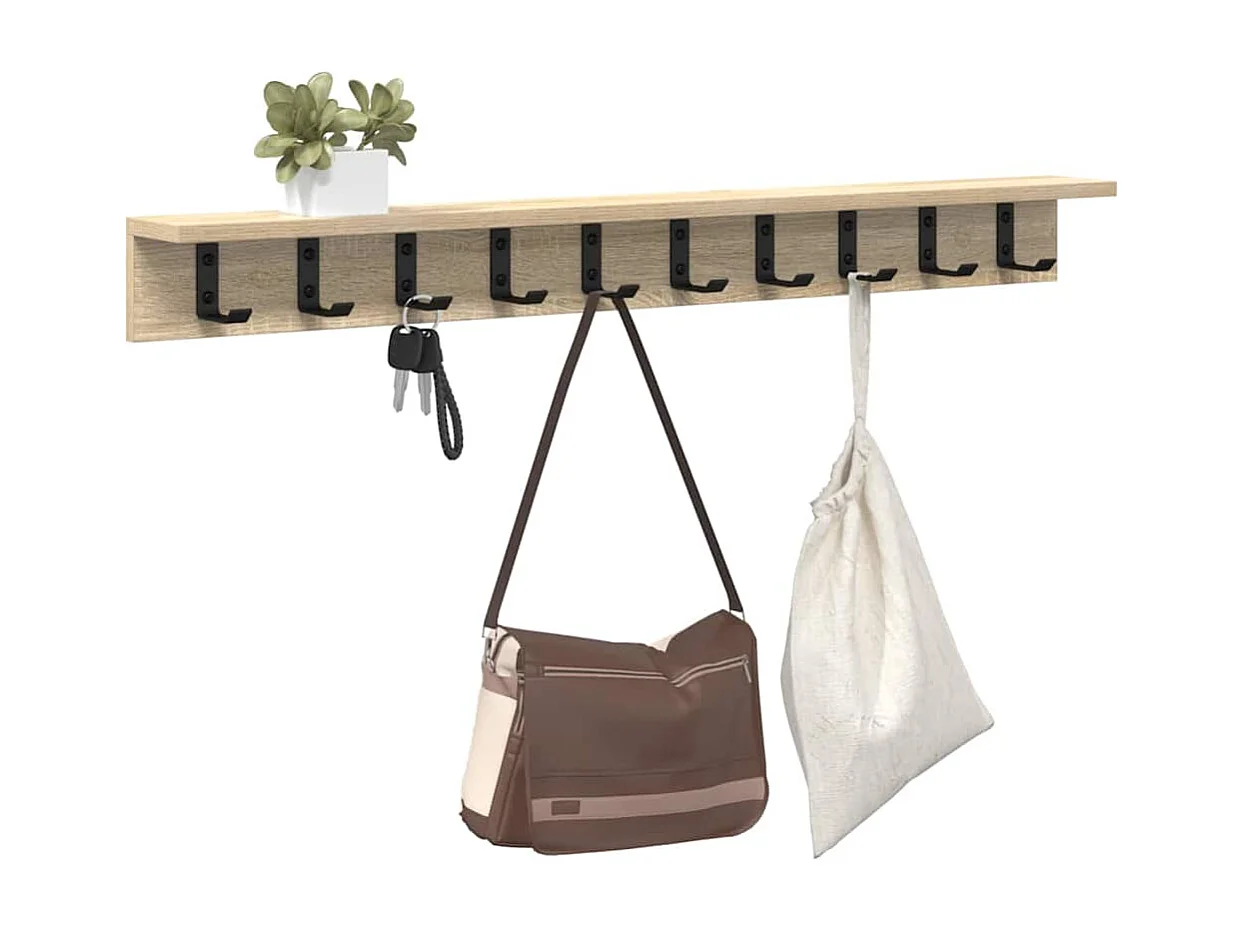 Appendiabiti da parete in rovere Sonoma 100 x 10,5 x 10,5 cm