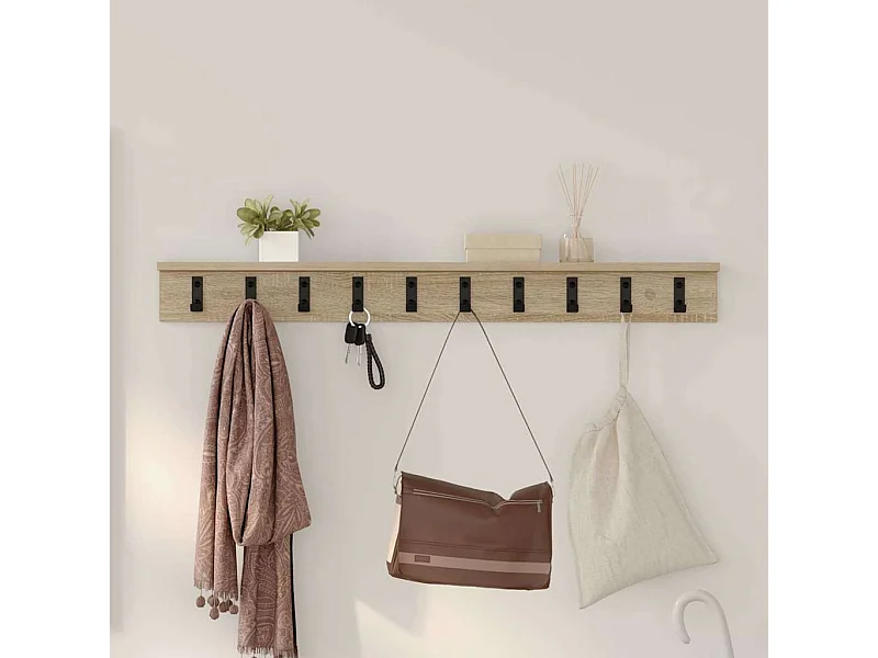 Porte-manteau mural Chêne sonoma 100 x 10.5 x 10.5 cm