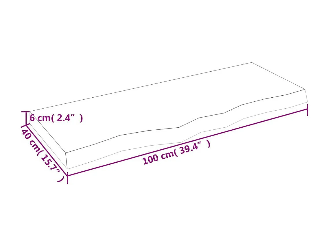 Donkerbruine wandplank van behandeld massief eikenhout