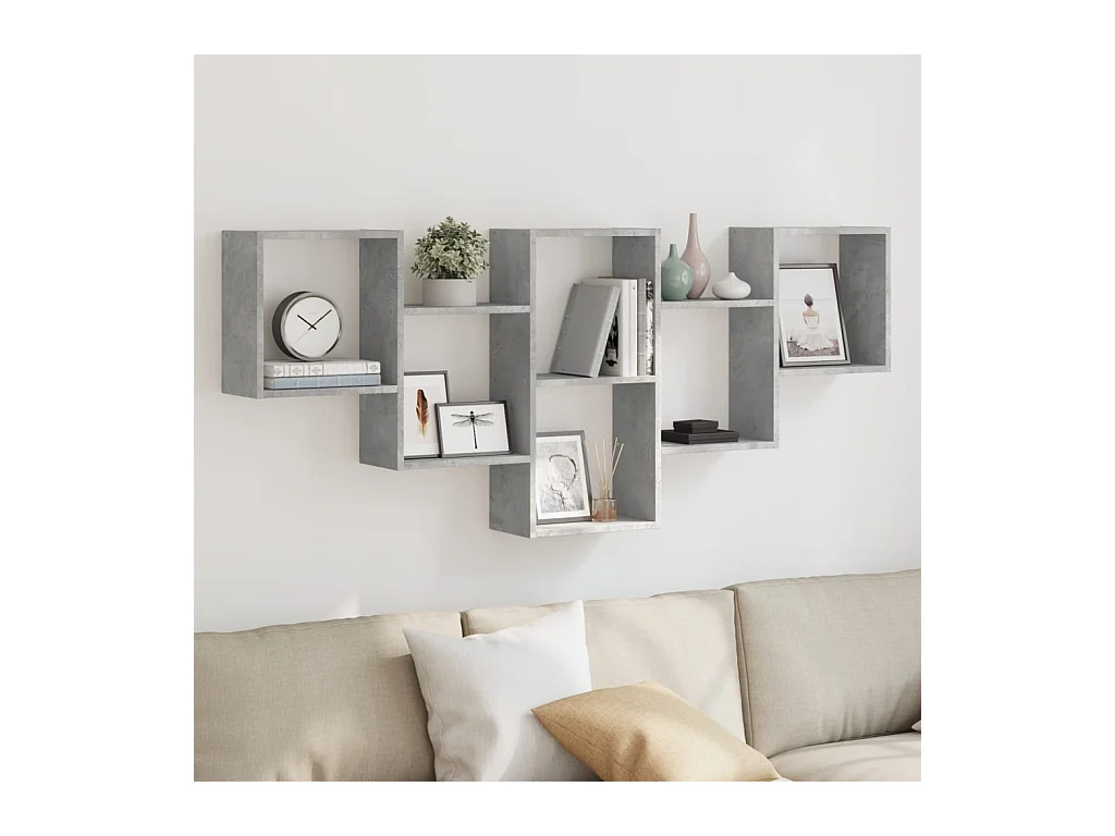 Estantería de pared de hormigón gris 159x18x66 cm madera de ingeniería