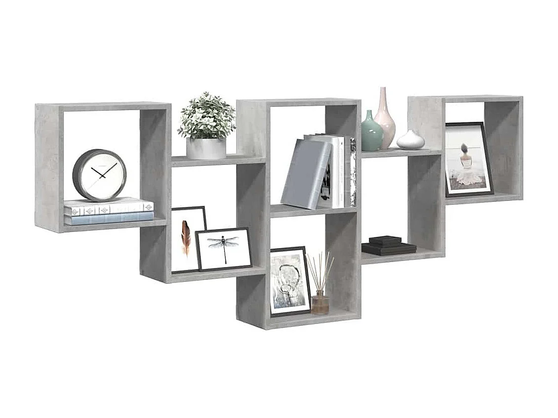 Estantería de pared de hormigón gris 159x18x66 cm madera de ingeniería