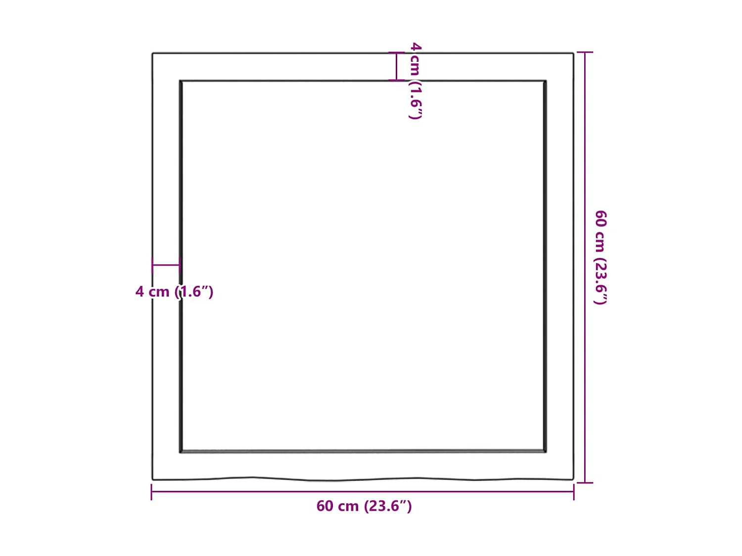 Mensola da parete marrone scuro in legno massello di rovere trattato
