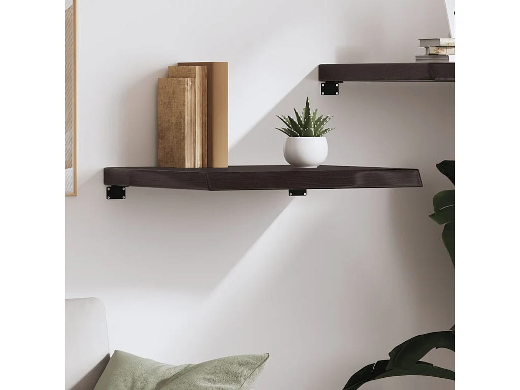 Donkerbruine wandplank van behandeld massief eikenhout