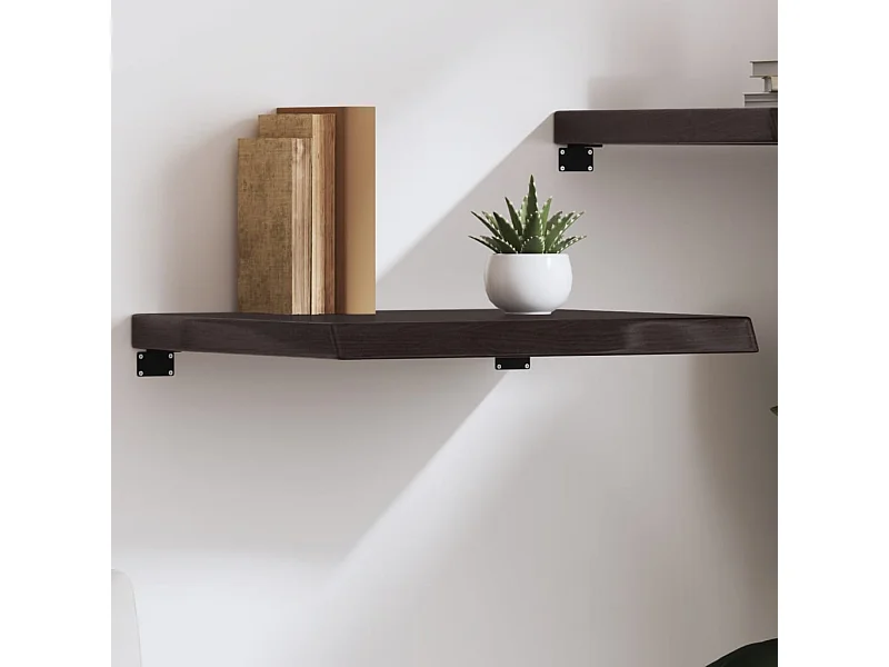 Étagère murale marron foncé bois chêne massif traité