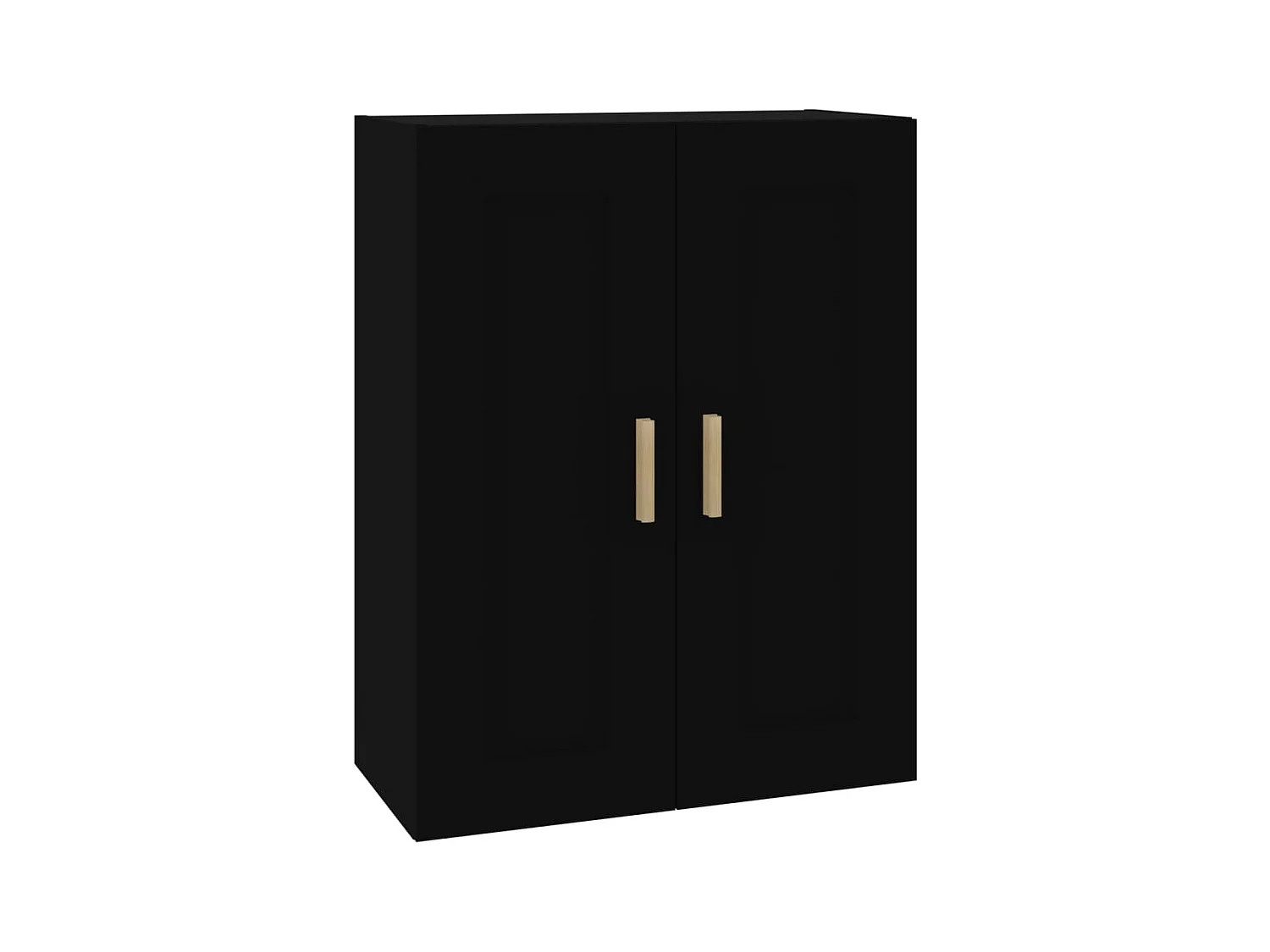 Mobiletto da parete nero 69,5x32,5x90 cm in legno ingegnerizzato