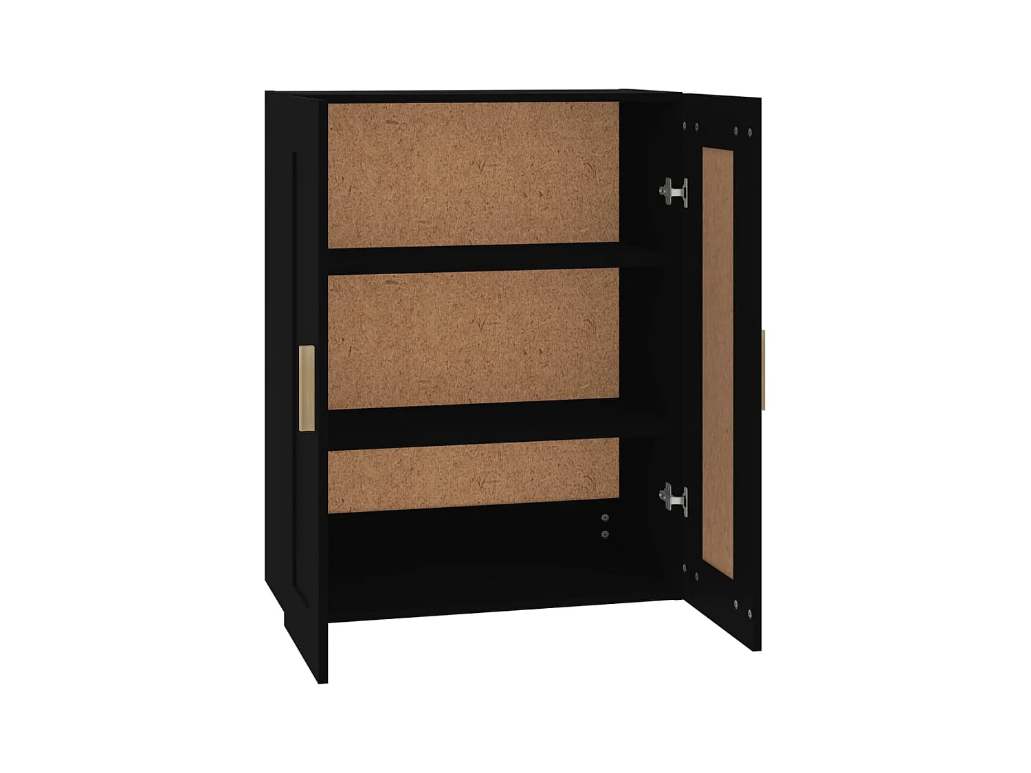 Mobiletto da parete nero 69,5x32,5x90 cm in legno ingegnerizzato