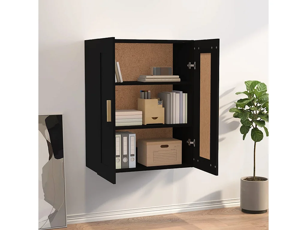 Armoire murale noir 69,5x32,5x90 cm bois d'ingénierie
