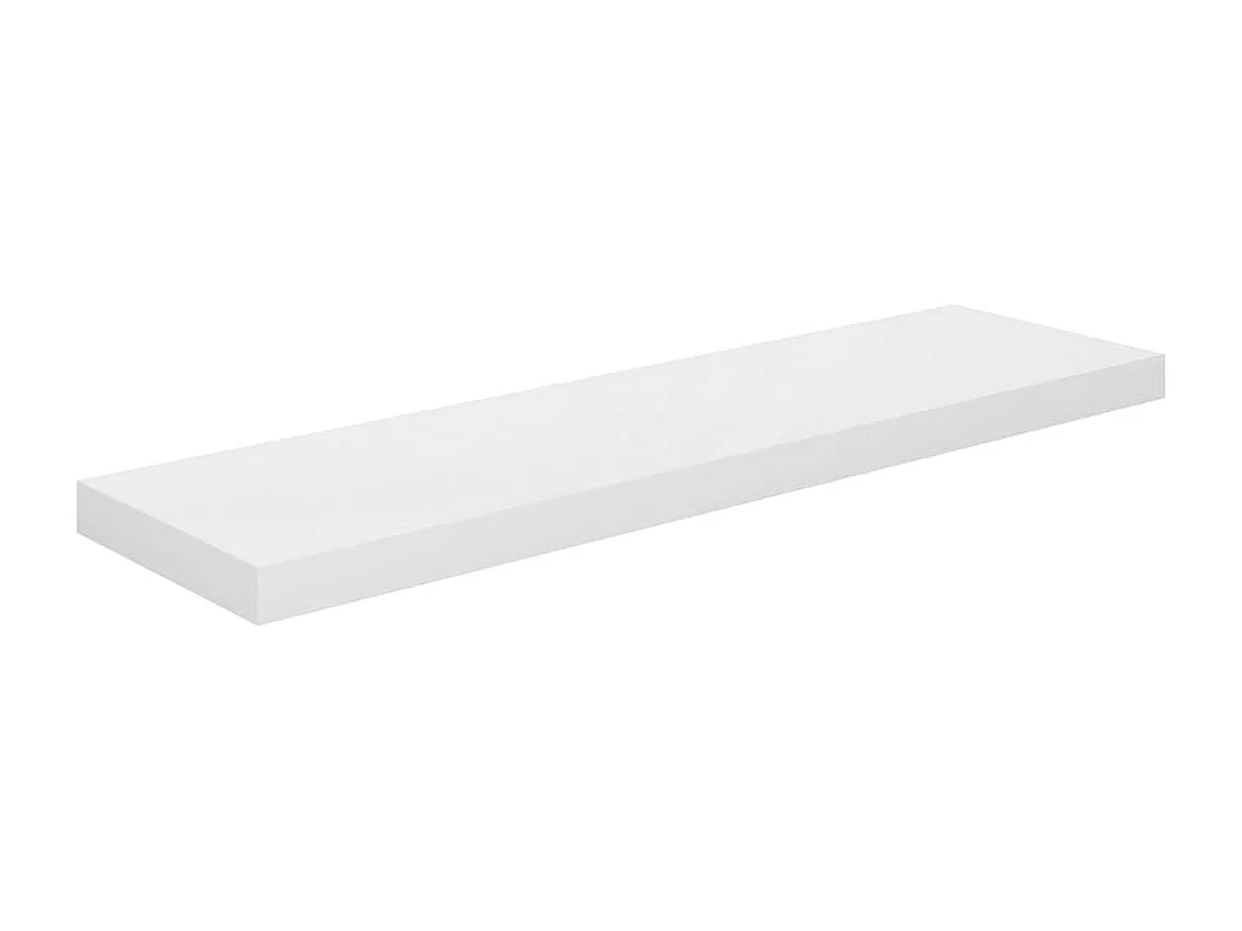 Estante flotante de pared 4 piezas blanco brillante 90x23,5x3,8cm MDF