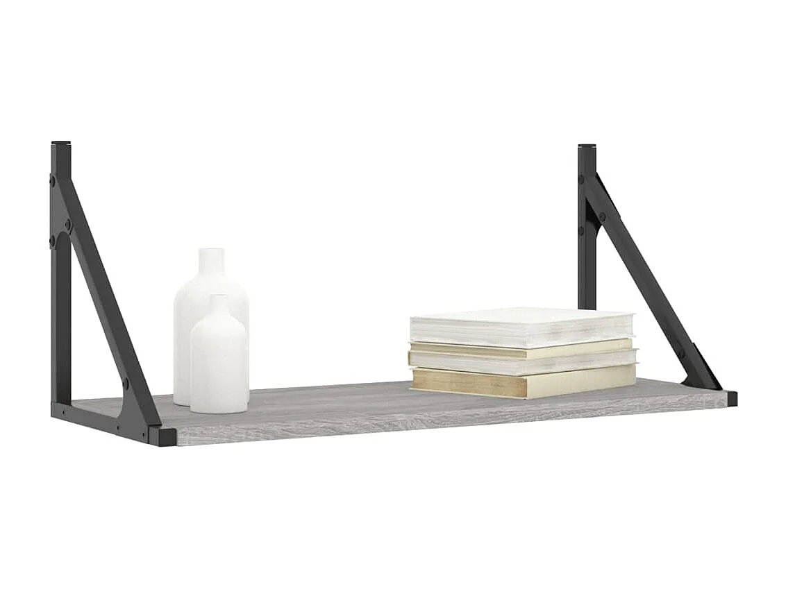 Étagères murales 2pcs sonoma gris 60x25x25,5 cm bois ingénierie