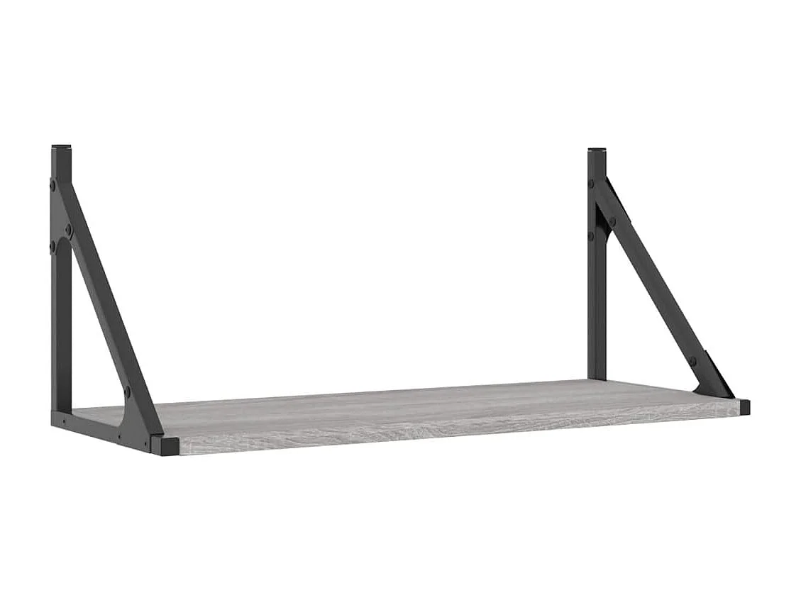 Étagères murales 2pcs sonoma gris 60x25x25,5 cm bois ingénierie